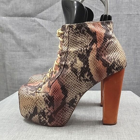 Jeffrey Campbell Lita Snake Print Boot -  Platform, Tall Heel, Women's SZ 39 - Picture 7 of 13